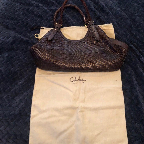 Coke Haan Genevieve Weaved Chocolate Brown - Picture 1 of 6